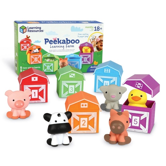 Learning Resources Other - Learning Resources Peekaboo Learning Farm Toy Set 18 mths+ NIB 15 pieces